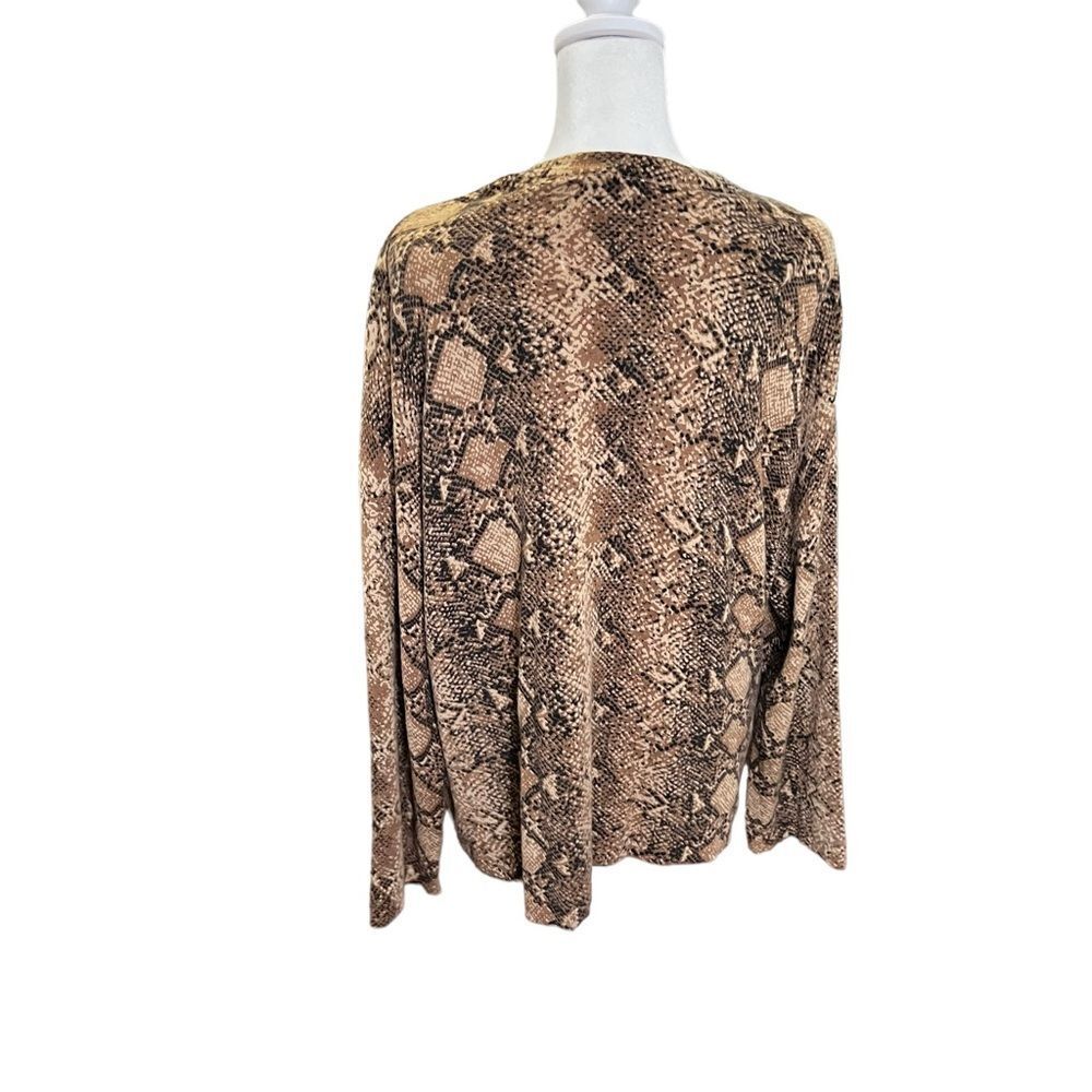 Eileen Fisher Snake Print Open Front Cardigan Swe… - image 8